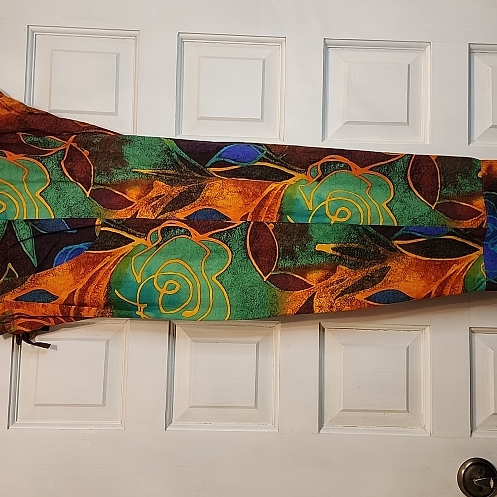JAMS WORLD Capris/ Pants Rayon Multicolor Vibrant Floral Abstract Pockets - Picture 12 of 13